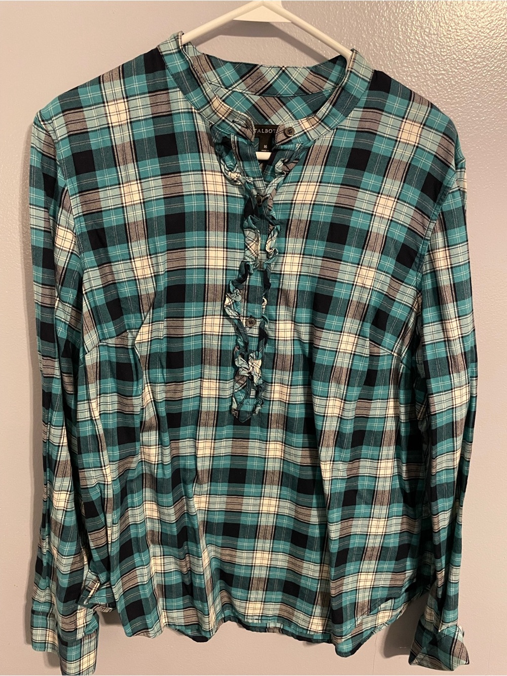 Talbots Plaid Button-Front Shirt